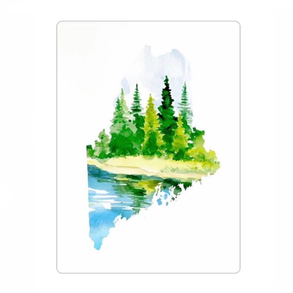 Maine Watercolor Map Magnet